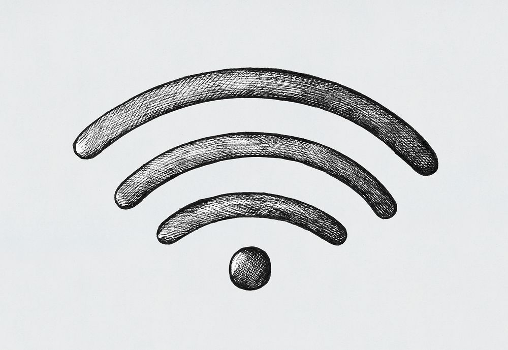 Hand-drawn wireless internet illustration