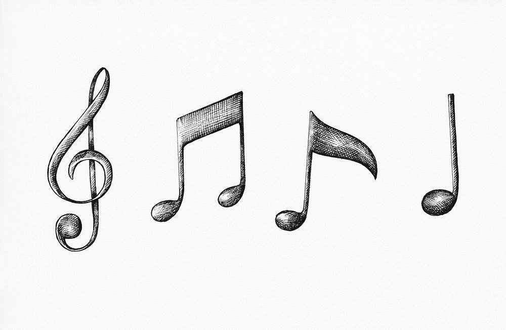 Hand-drawn music note illustration