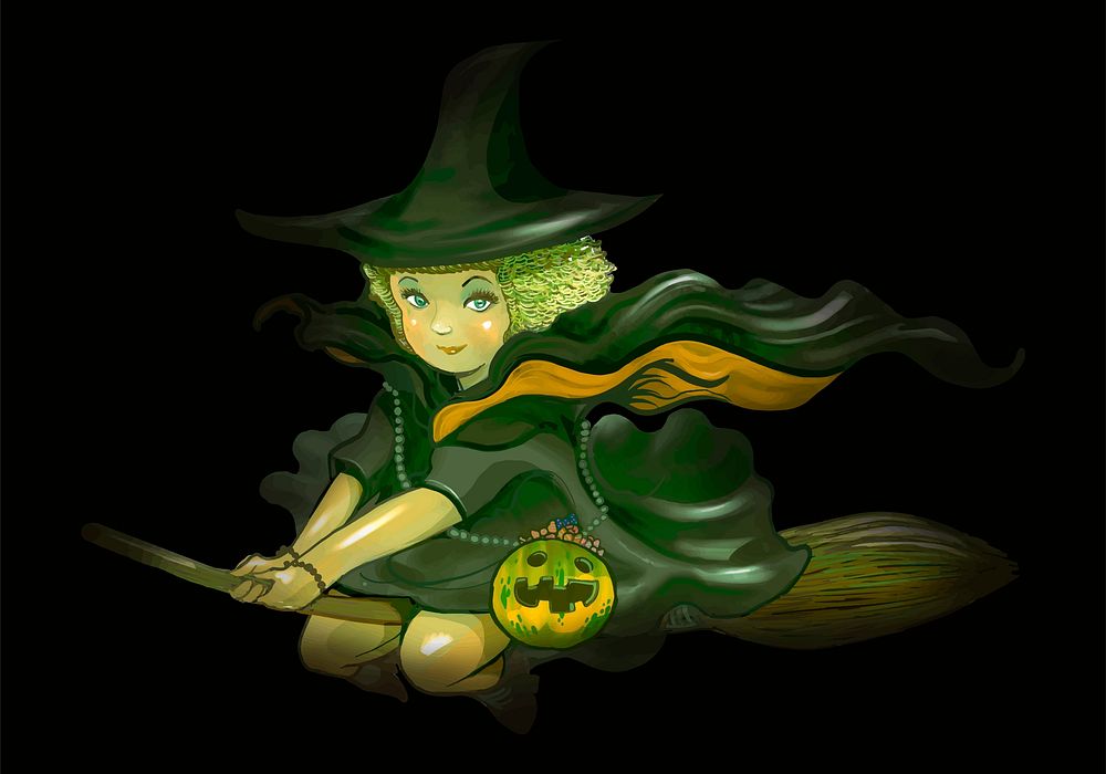Illustration of a witch icon vector for Halloween
