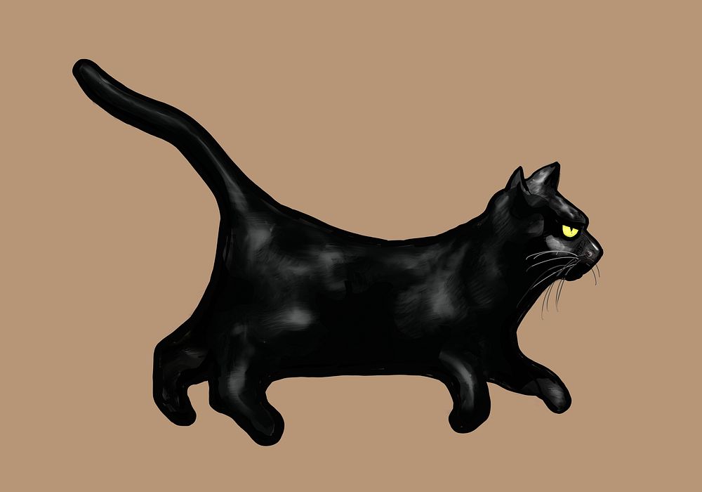 Illustration of a black cat icon vector for Halloween