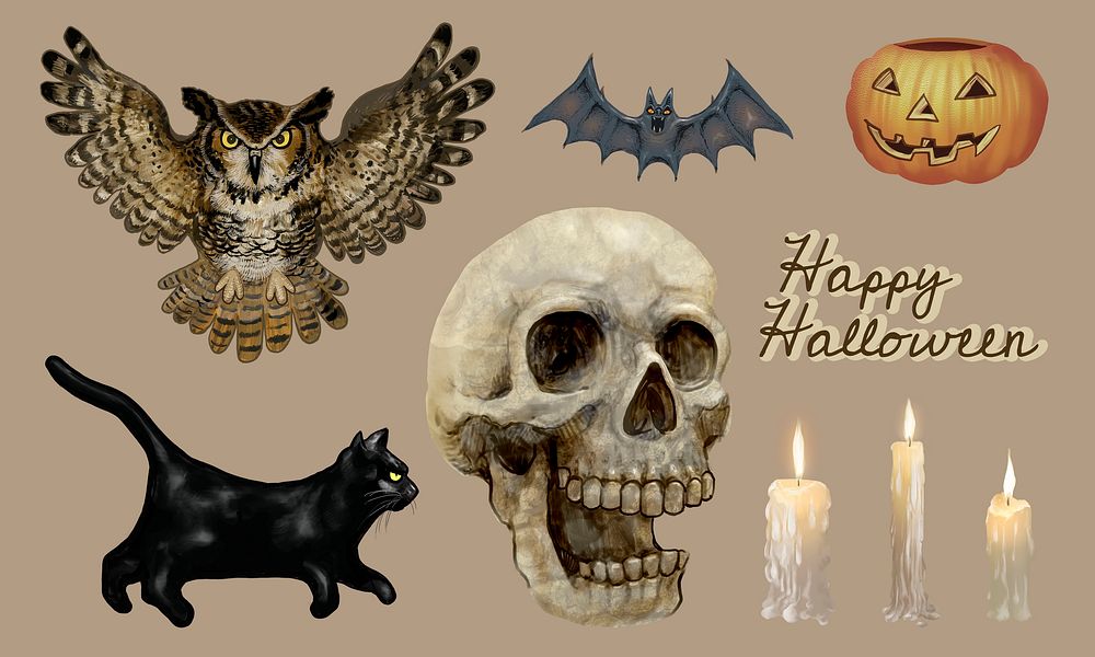 Illustration of Happy Halloween icons vector