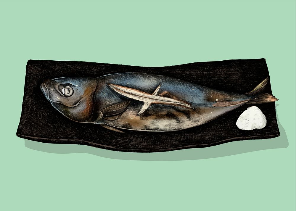 Illustration of Japanese Fish Dish