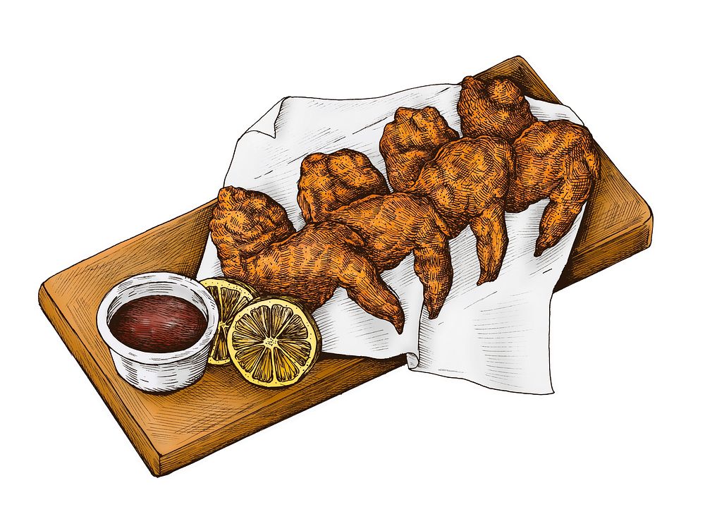 Hand-drawn chicken wings