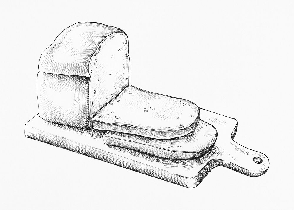 Hand drawn freshly bake loaf illustration