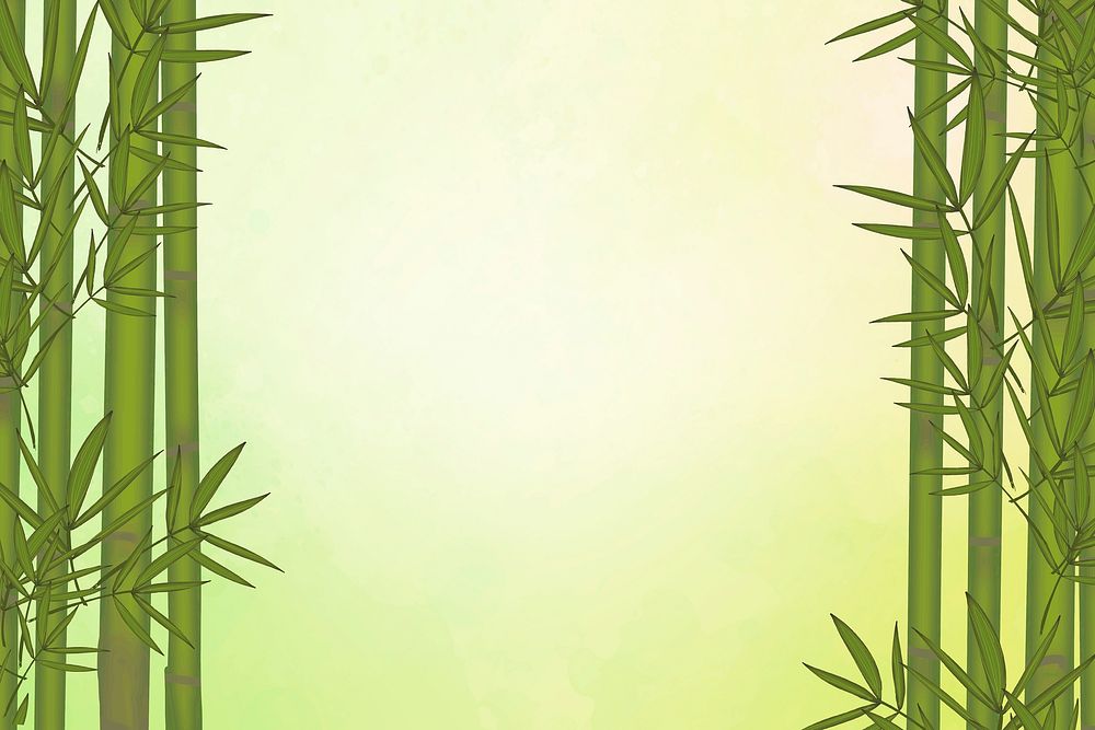 Bamboo leaf elements green background