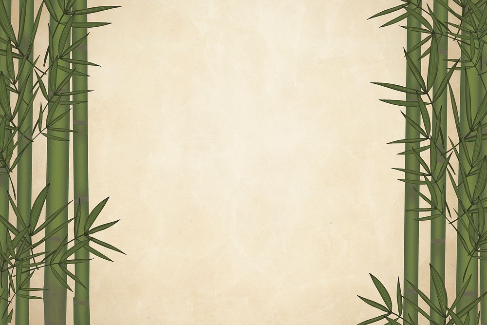 Bamboo leaf elements brown background
