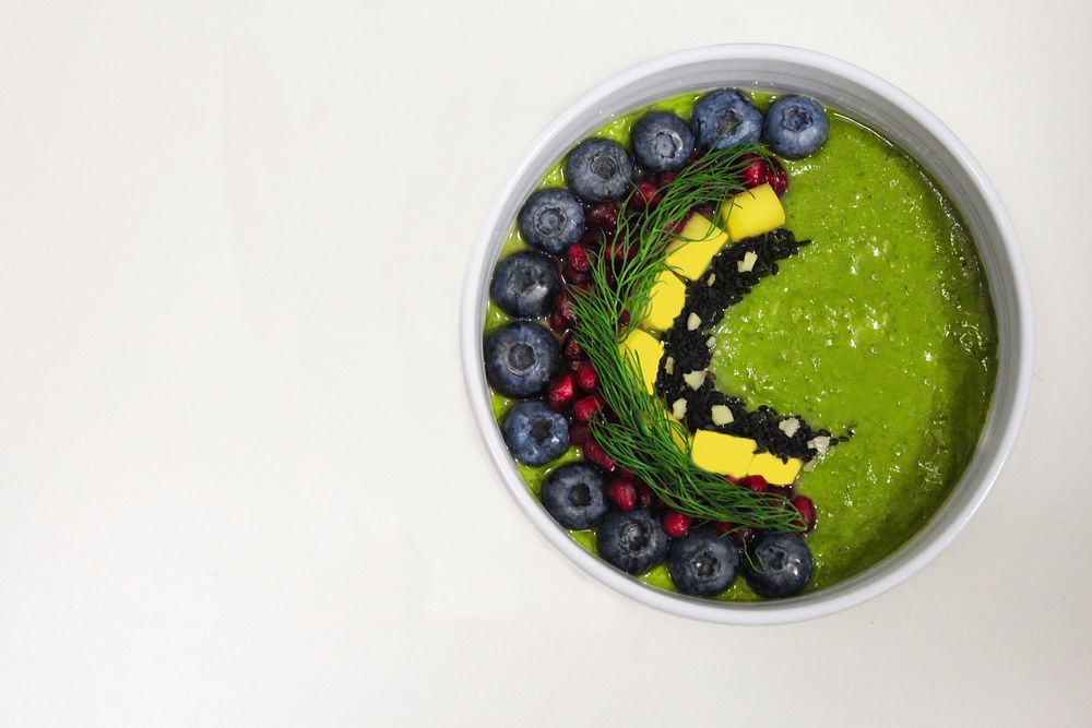 Free healthy smoothie bowl with fruits image, public domain food CC0 photo.