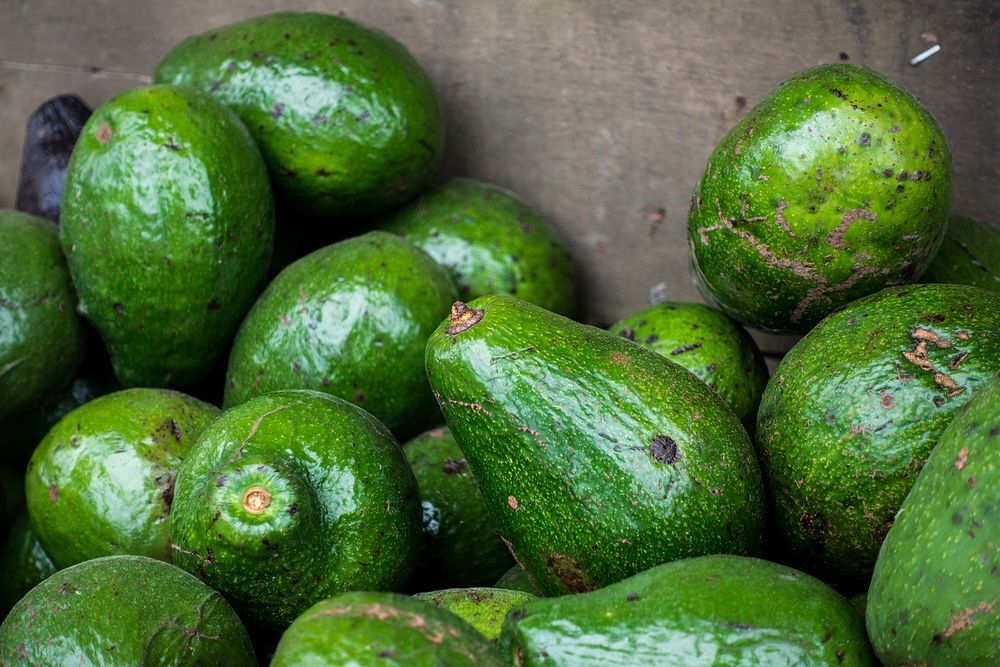 Free image of fresh avocados pile, public domain CC0 photo.