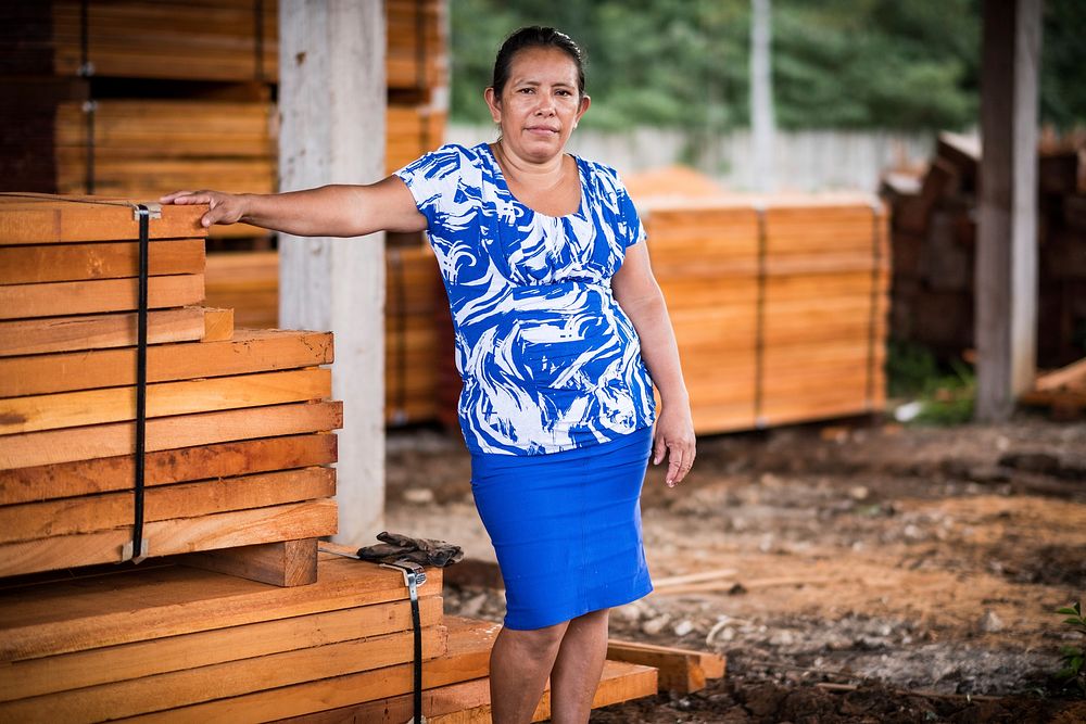 Woman in local sawmill, Carmelita, Guatemala, December 2017.