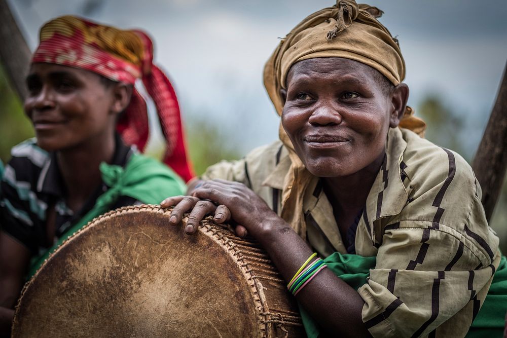 Batwa Pygmies people, African tribe, Mgahinga Gorilla National Park, Uganda, September 2017.