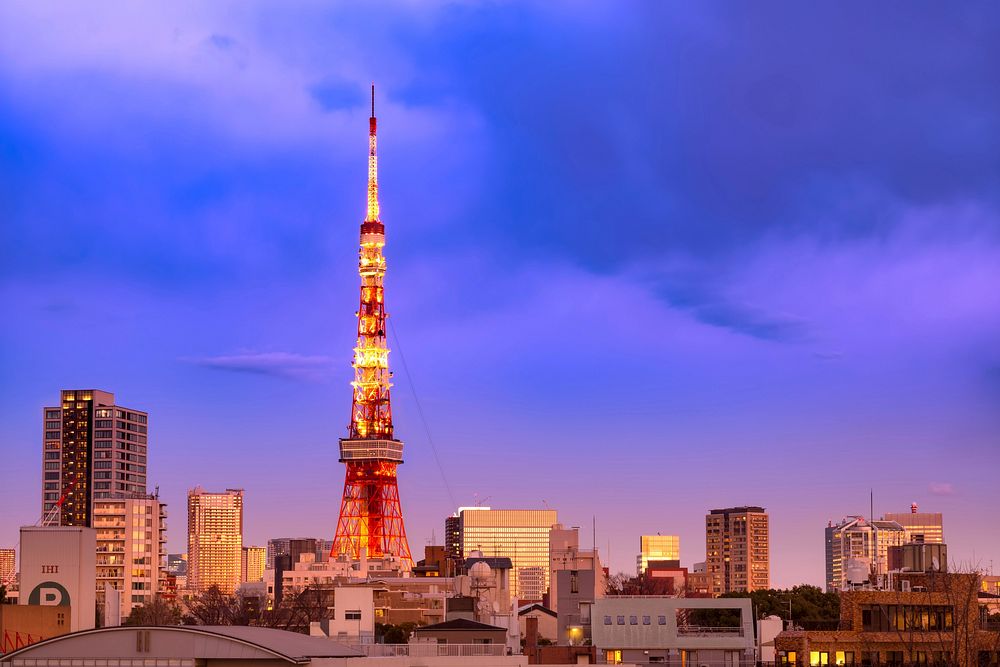 Tokyo skyline, background photo. Free public domain CC0 image.