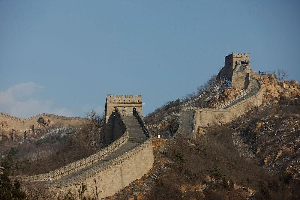 View of the Great Wall of China. Original public domain image from Flickr