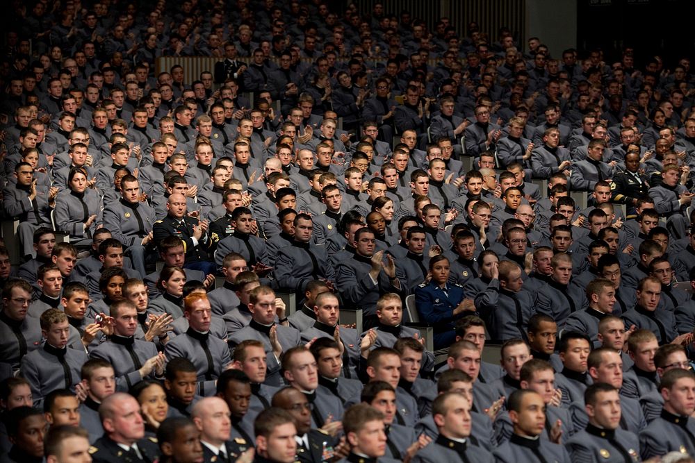 Cadets applaud President Barack Obama's speech on Afghanistan at the U.S. Military Academy at West Point in West Point…
