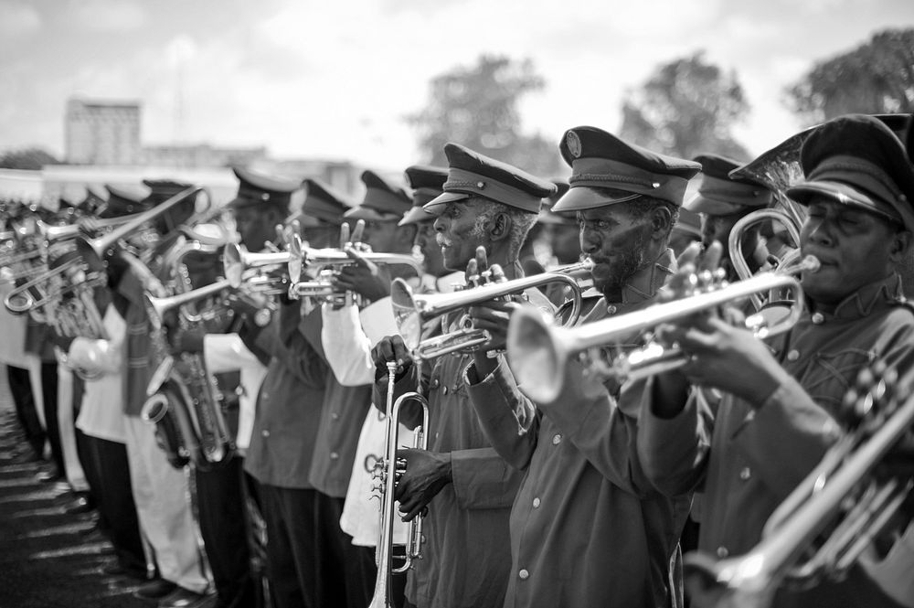 A band plays at Konis stadium in Mogadishu, Somalia, to celebrate the country's Independence Day on July 1. Today's…