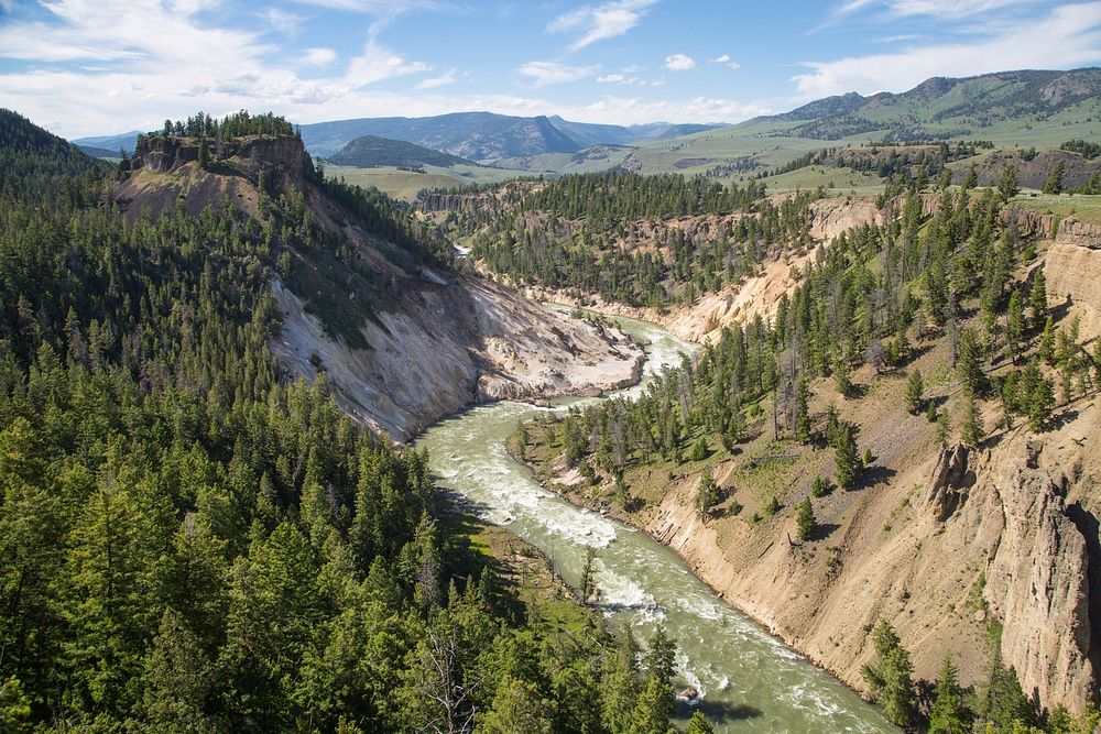 Yellowstone River & Calcite Springs by Neal Herbert. Original public domain image from Flickr
