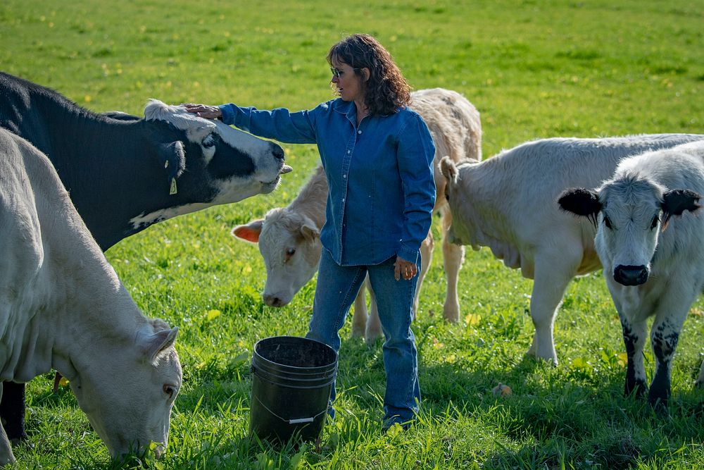 Tammy Higgins is a multi-generational Native American rancher who raises 80 head of cattle on here farm in of Okfuskee…