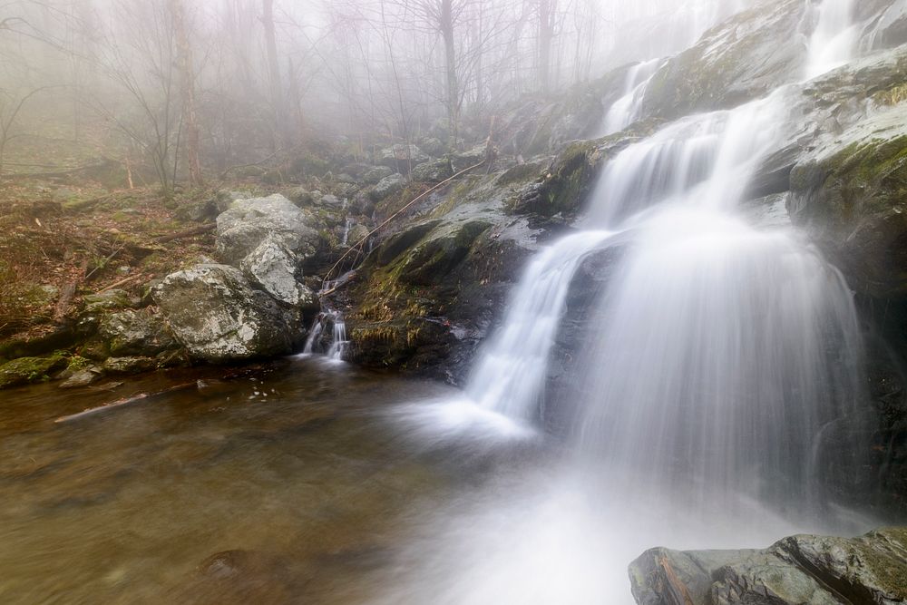 Dark Hollow Falls, forest stream background. Free public domain CC0 photo.