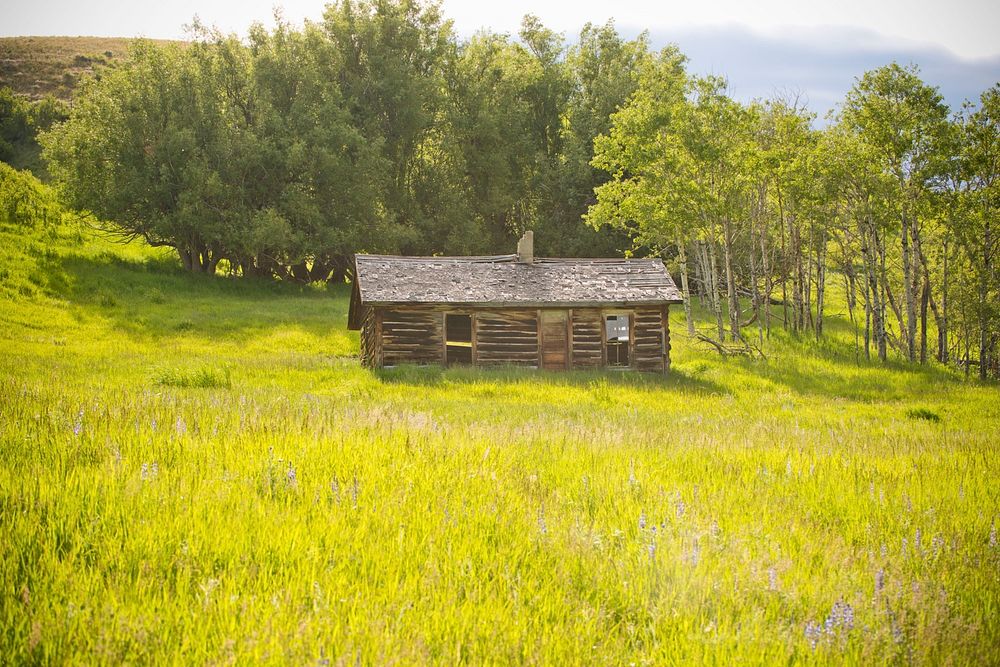 An abandoned building on Noel Keogh's ranch near Nye, Mont., tells of a time gone by. Stillwater County, Montana. June…