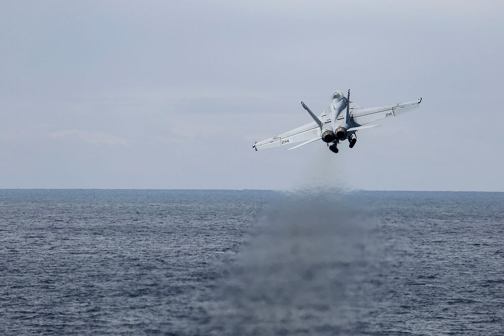 IONIAN SEA (May 6, 2019) An F/A-18F Super Hornet from the &ldquo;Jolly Rogers&rdquo; of Strike Fighter Squadron (VFA) 103…