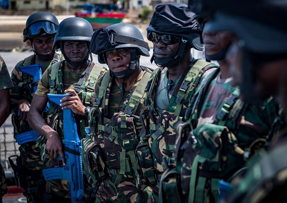 PEMBA, Mozambique (Feb. 4, 2019) Military members from the Tanzania People's Defence Force are debriefed after a visit…