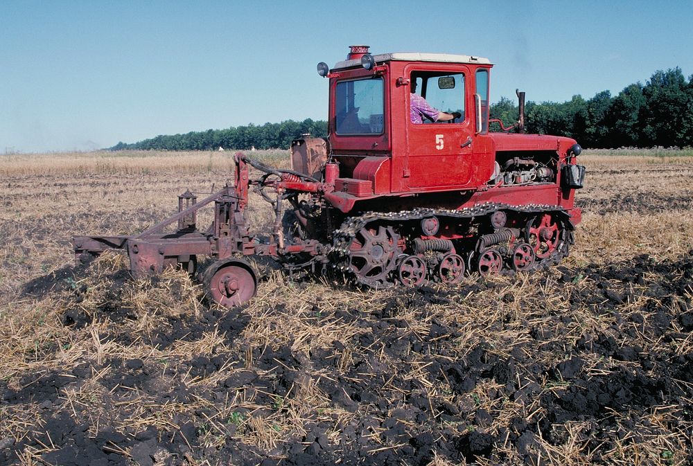fields being plowed. Original public domain image from Flickr