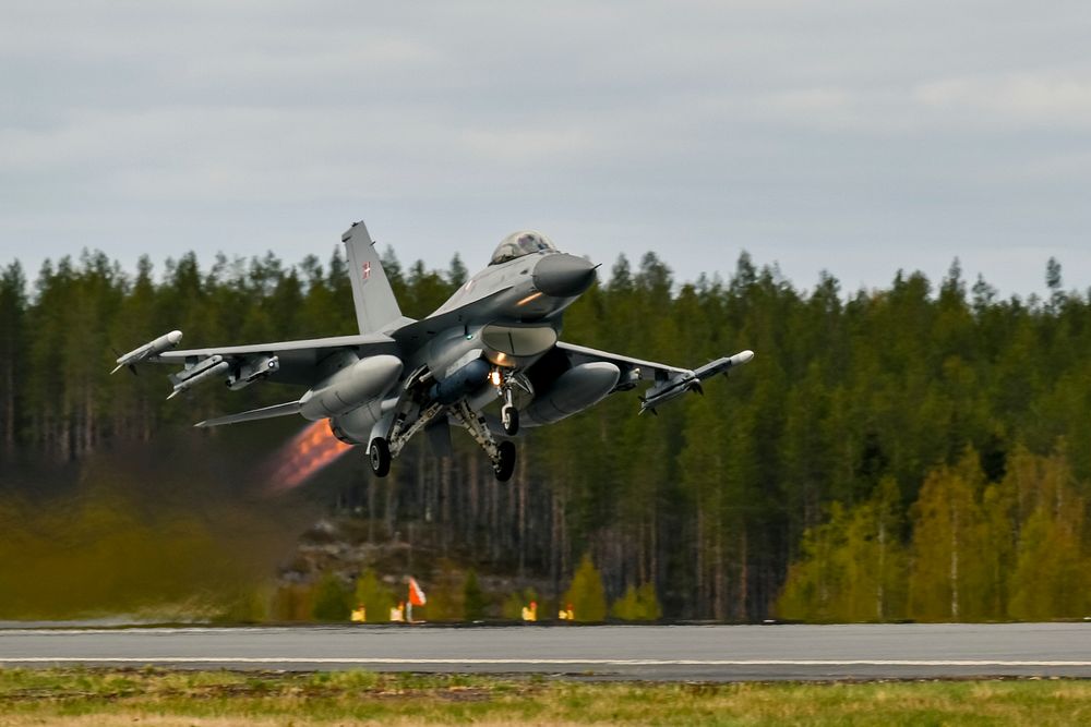 ACE 19 Rovaniemi AB. Danish F-16's in ACE19 exercise. Original public domain image from Flickr