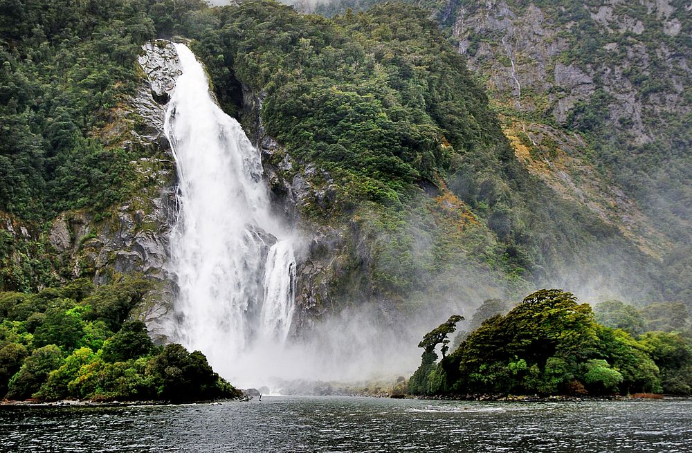 Lady Bowen Falls in Milford Sound is one of only two permanent waterfalls there, and it's also the tallest.