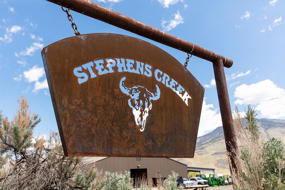 Stephens Creek Corral sign by Jacob W. Frank. Original public domain image from Flickr