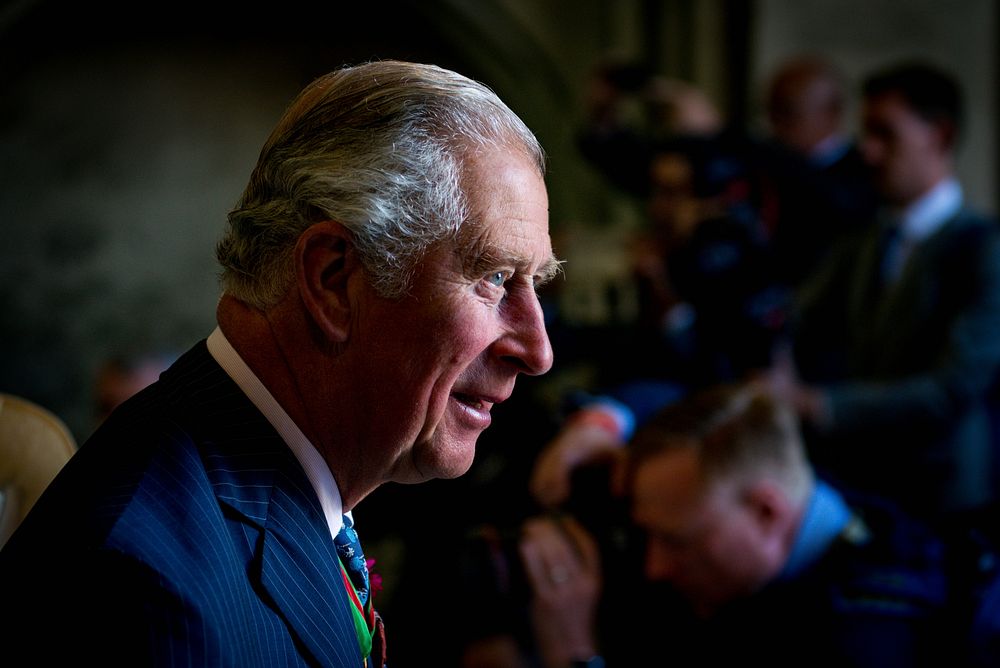 NORMANDY, France (June 6, 2019) Charles, Prince of Wales, departs the Cathedral of Our Lady of Bayeux in Normandy, France…