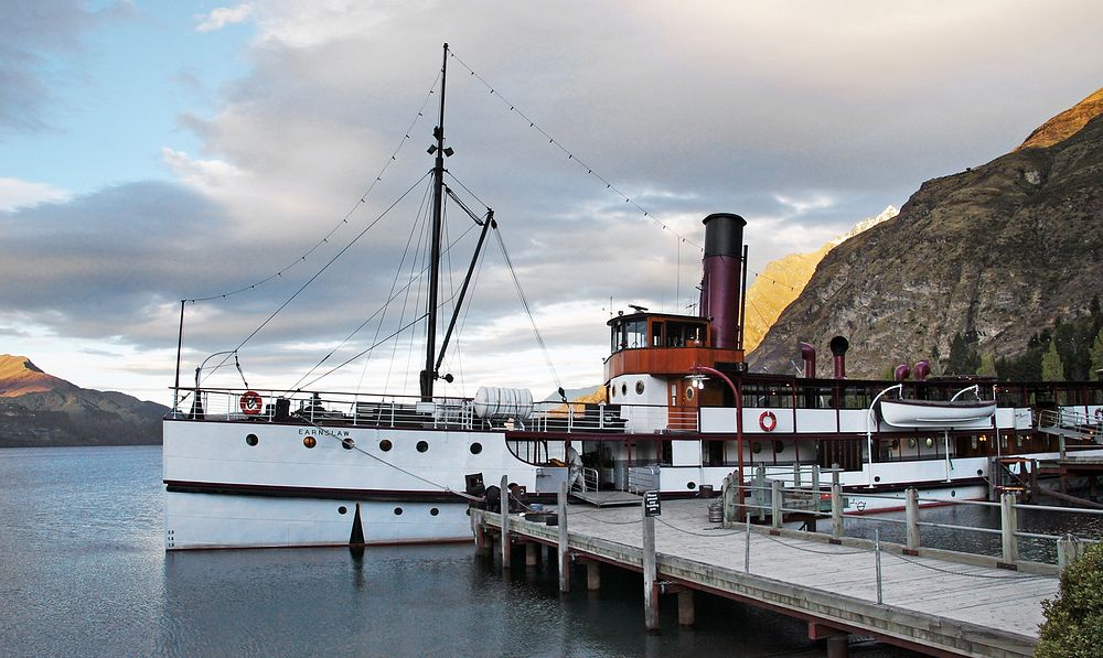 The TSS Earnslaw is a 1912 Edwardian vintage twin screw steamer plying the waters of Lake Wakatipu in New Zealand.