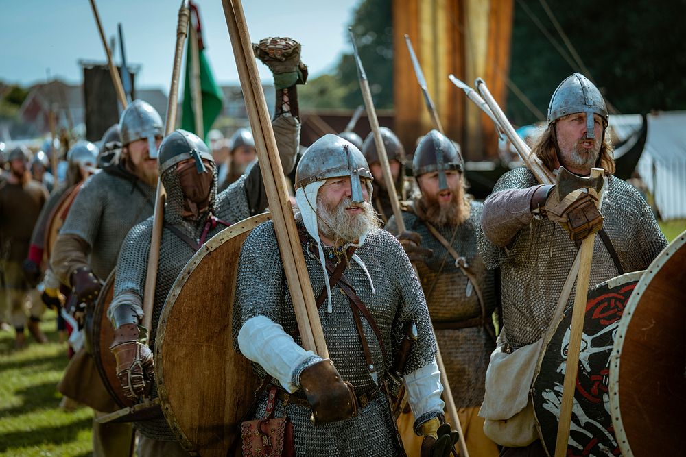 Heysham Vikings assembled. Original public domain image from Flickr