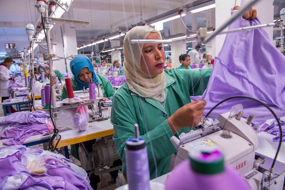 Africa, Tunisia, Gafsa. Selem works at the Marn-Tex Textile garment factory, a supplier to Benetton clothing.