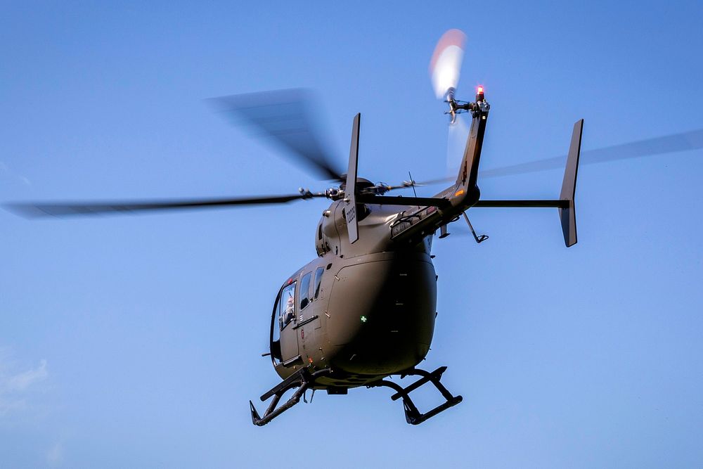 A U.S. Army UH-72A Lakota helicopter with the 1-224th Security and Support Battalion, New Jersey Army National Guard, takes…