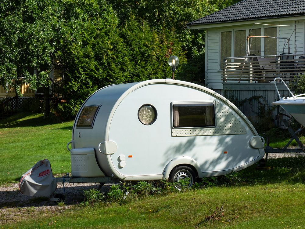 Teardrop camper trailer in Barkedal