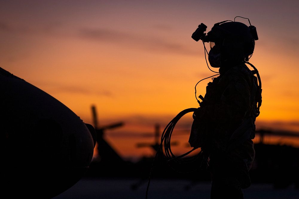 U.S. Army Sgt. Joseph Koszyk, a UH-60M Black Hawk helicopter crew chief with the New Jersey National Guard&rsquo;s 1-150th…