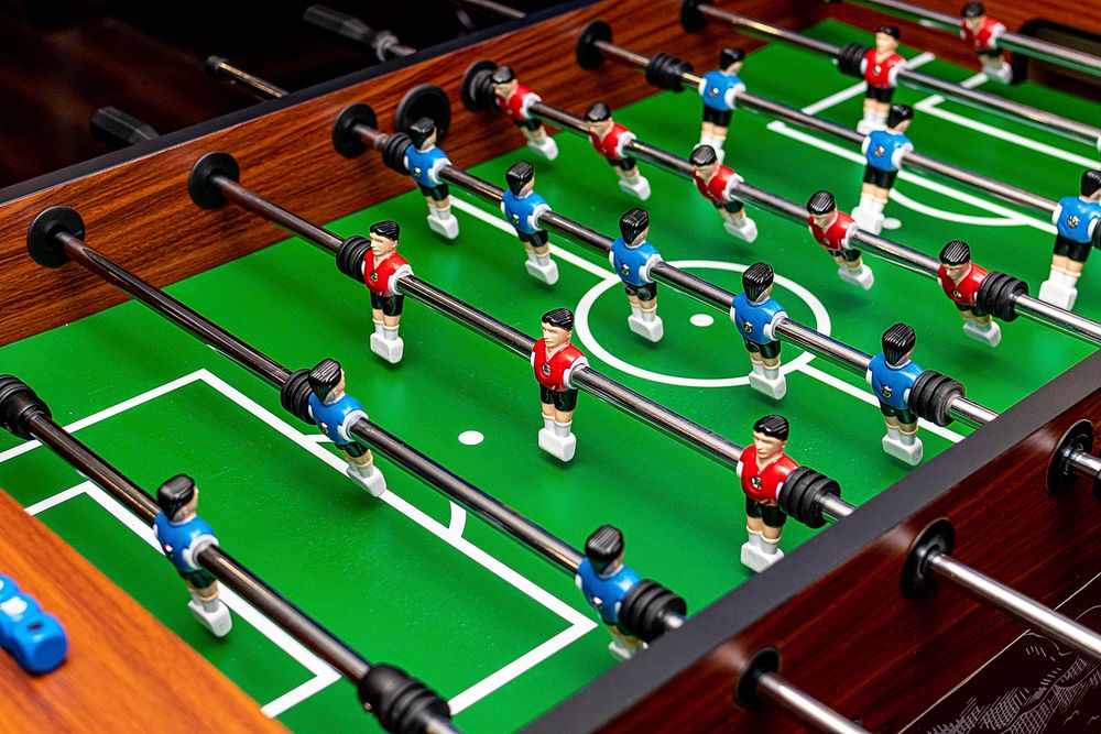 Table soccer game closeup. Free public domain CC0 photo.
