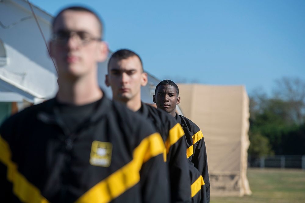 U.S. Army Recruits with the New Jersey National Guard’s Recruit Sustainment Program perform physical training at the…