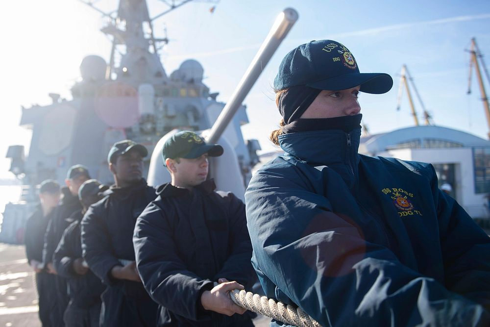 CONSTANTA, Romania (Dec. 16, 2019) &ndash; Sailors aboard the Arleigh Burke-class guided-missile destroyer USS Ross (DDG 71)…