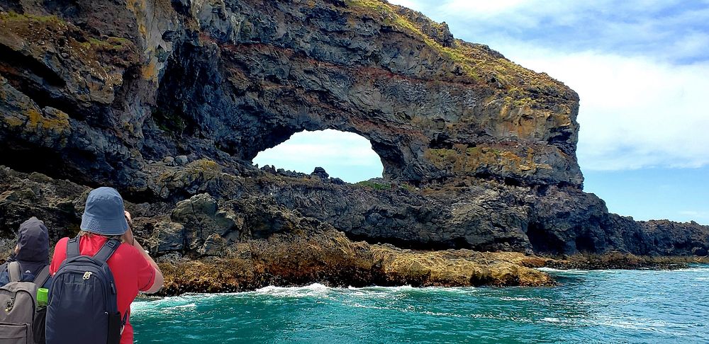 "Hole in the rock" Akaroa NZNatural erosion on Banks Peninsula NZ. Original public domain image from Flickr