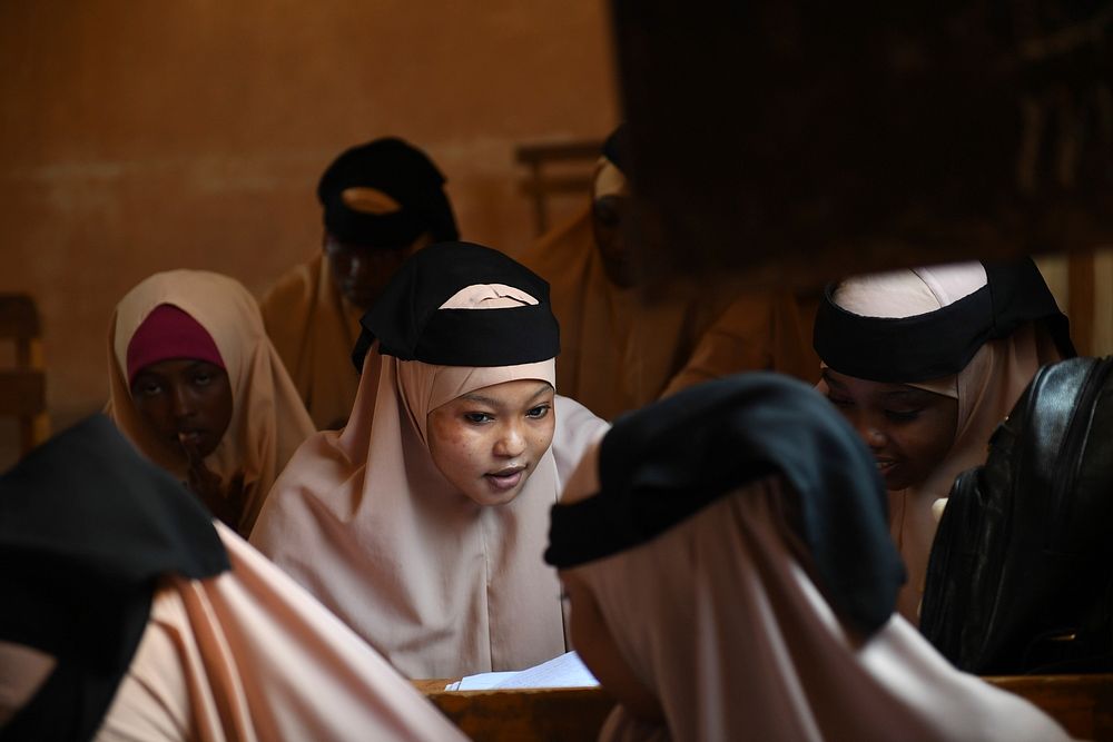 Form one students at Mohamud Hilowle Primary and Secondary School during a class session in Wadajir district, Mogadishu…