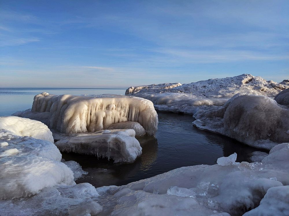 Ice formations along Lake SuperiorPhoto by Courtney Celley/USFWS. Original public domain image from Flickr
