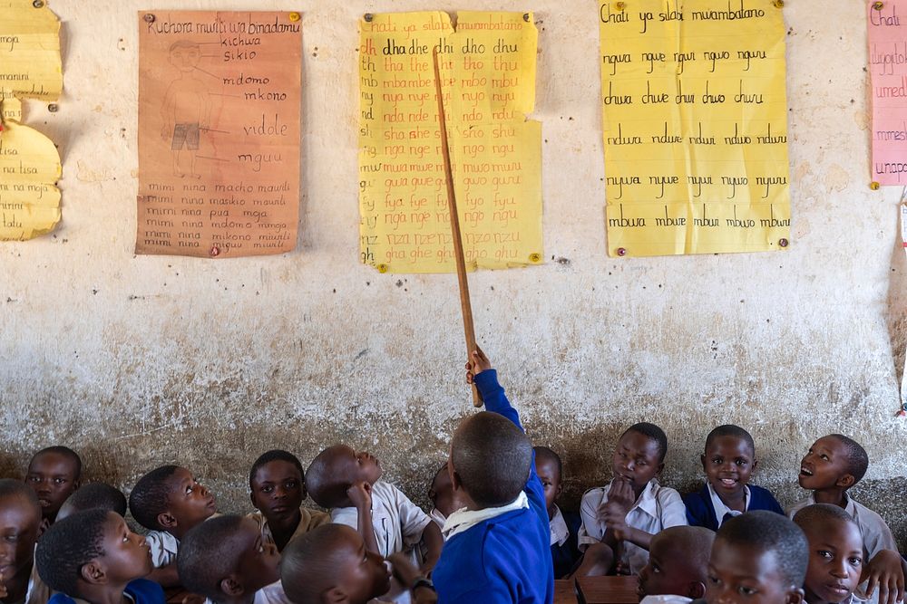 Standard I students at Mikumi Primary School participate in a phonics lesson.As part of USAID&rsquo;sTusome Pamoja…