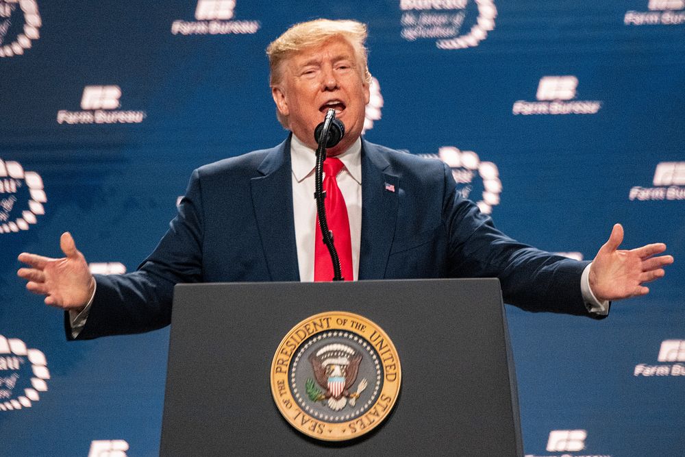 U.S. President Donald Trump at the 101st American Farm Bureau Federation (AFBF) Annual Convention and Trade Show on Jan 19…