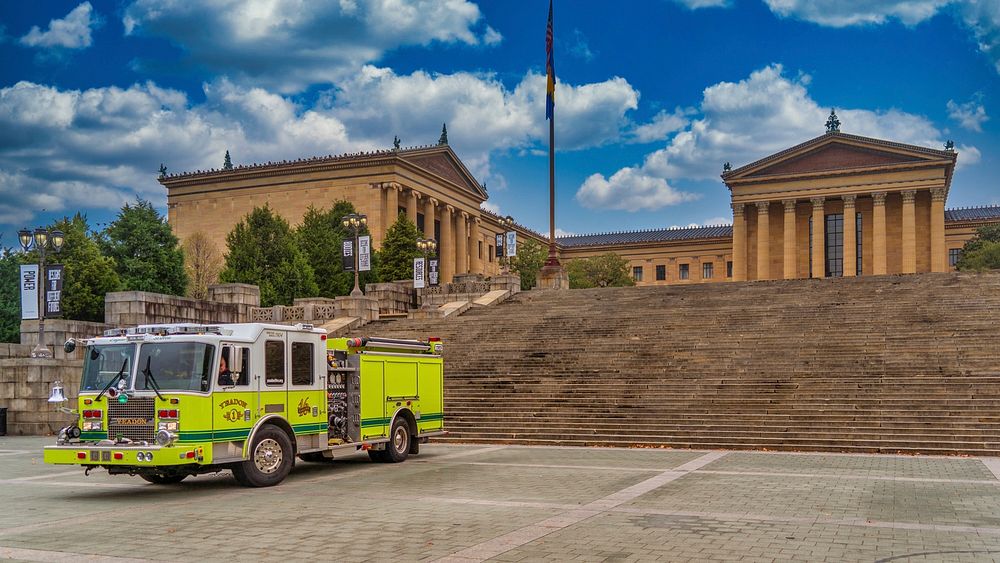 Philadelphia Museum of Art (Rocky Steps) & Yeadon Fire engine