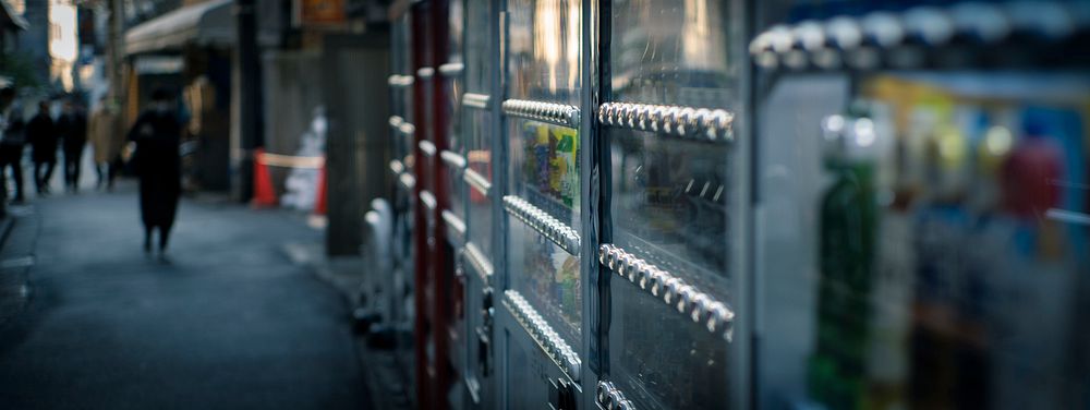 Vending machines in Japan. Free public domain CC0 photo.