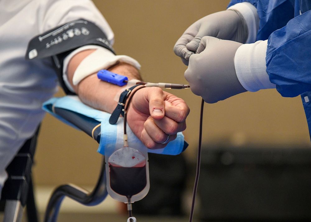 Blood donation. Original public domain image from Flickr