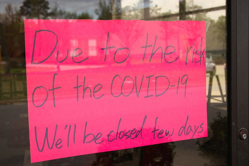 "Closed" Sign Due to Coronavirus