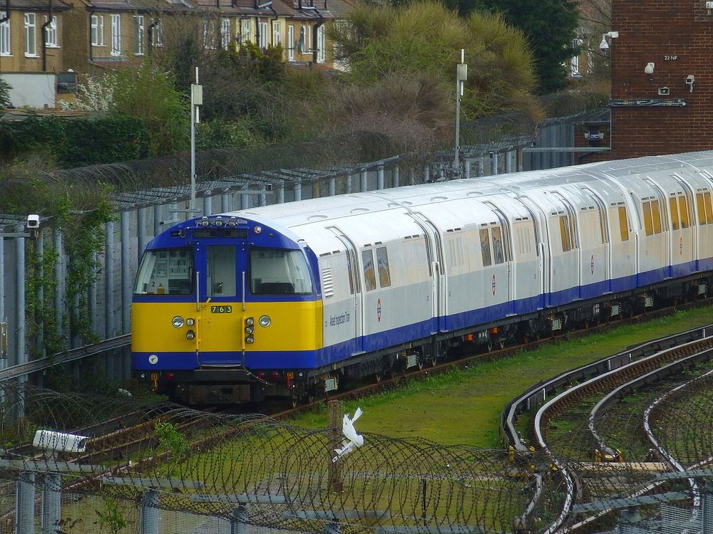 The ill-fated London Underground Asset Inspection Train at Northfields depot - but seen by looking over the wall from the…