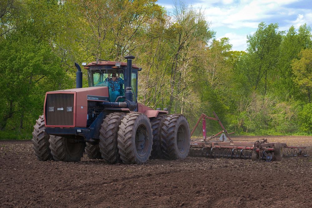 A farmer discs a field in Frederick County, Md., May 12, 2020, in preparation for planting spring corn.USDA/FPAC video by…