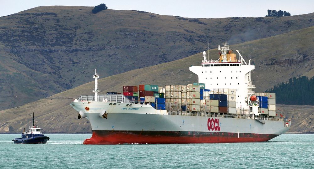 OOCL SAVANNAH. Container ship. Original public domain image from Flickr